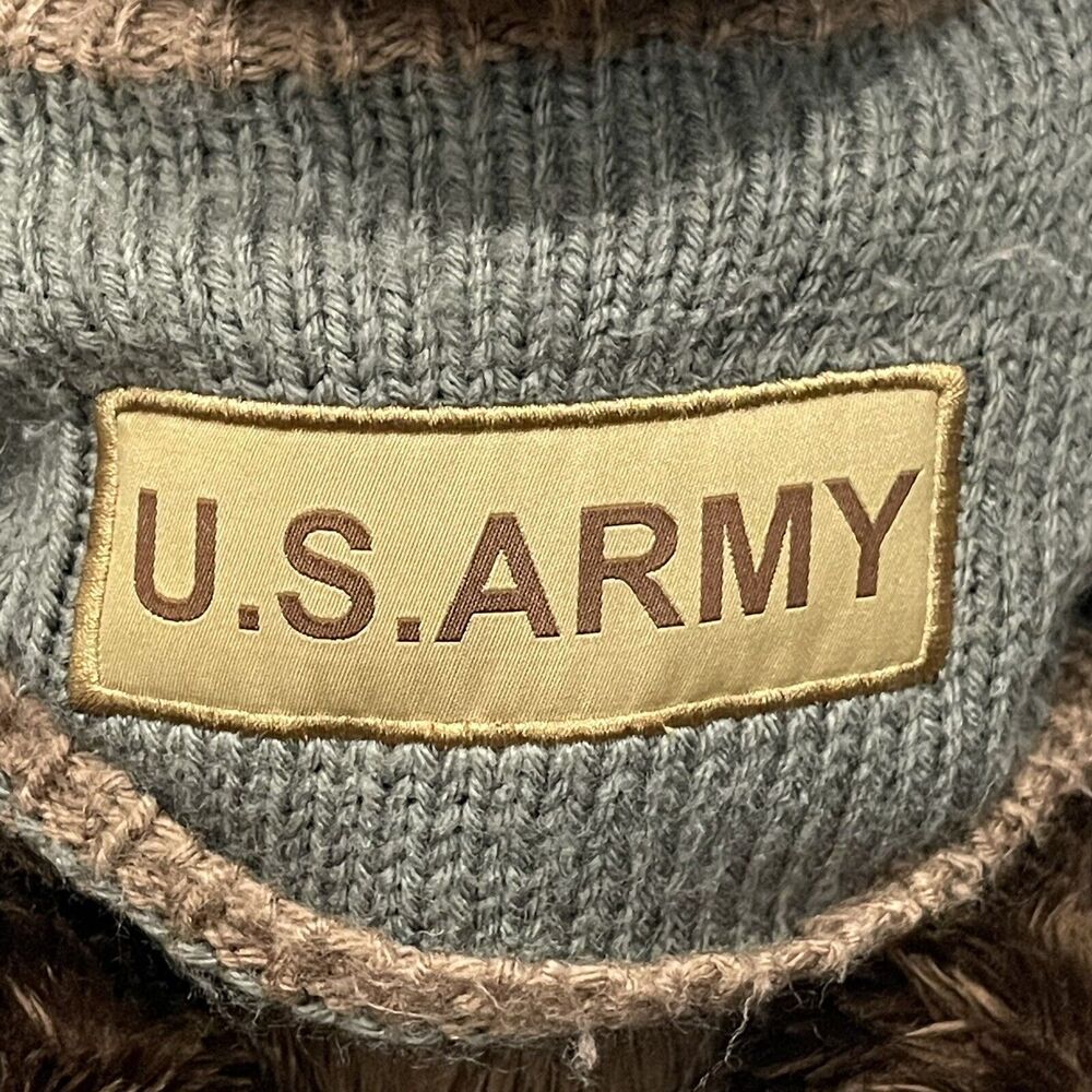 Vintage 1989 Bear Force of America US Army Teddy Bear Plush Brown Shaggy Sweater - Picture 2 of 5